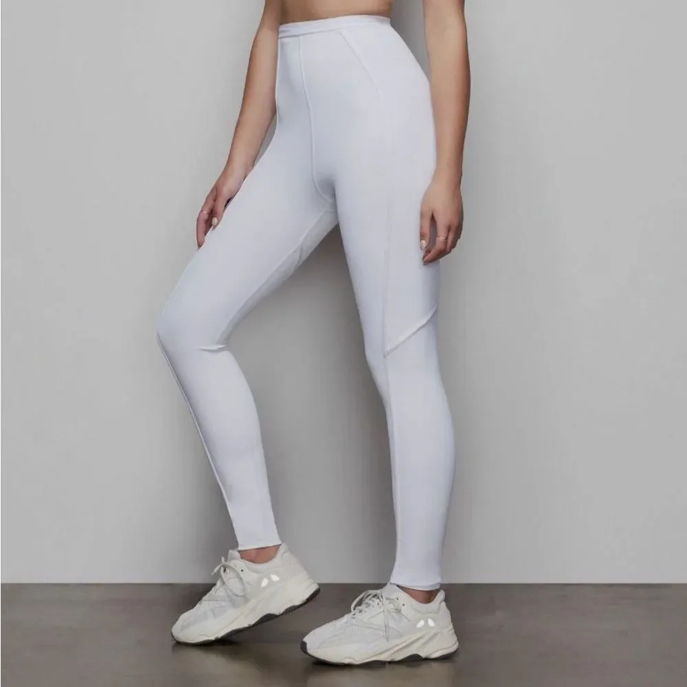 GOOD AMERICAN White High Waisted Body Hugging Leggings